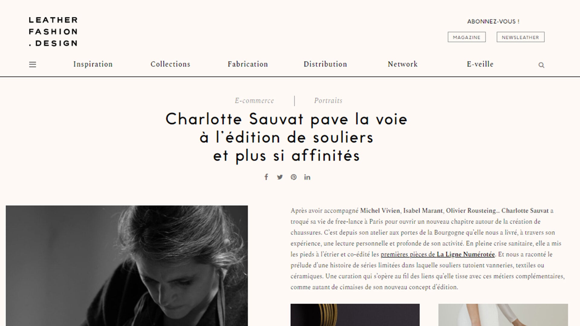 Charlotte Sauvat pave la voie à l’édition de souliers et plus si affinités"  Leather Fashion Design, 22 janvier 2021 - Juliette Sebille