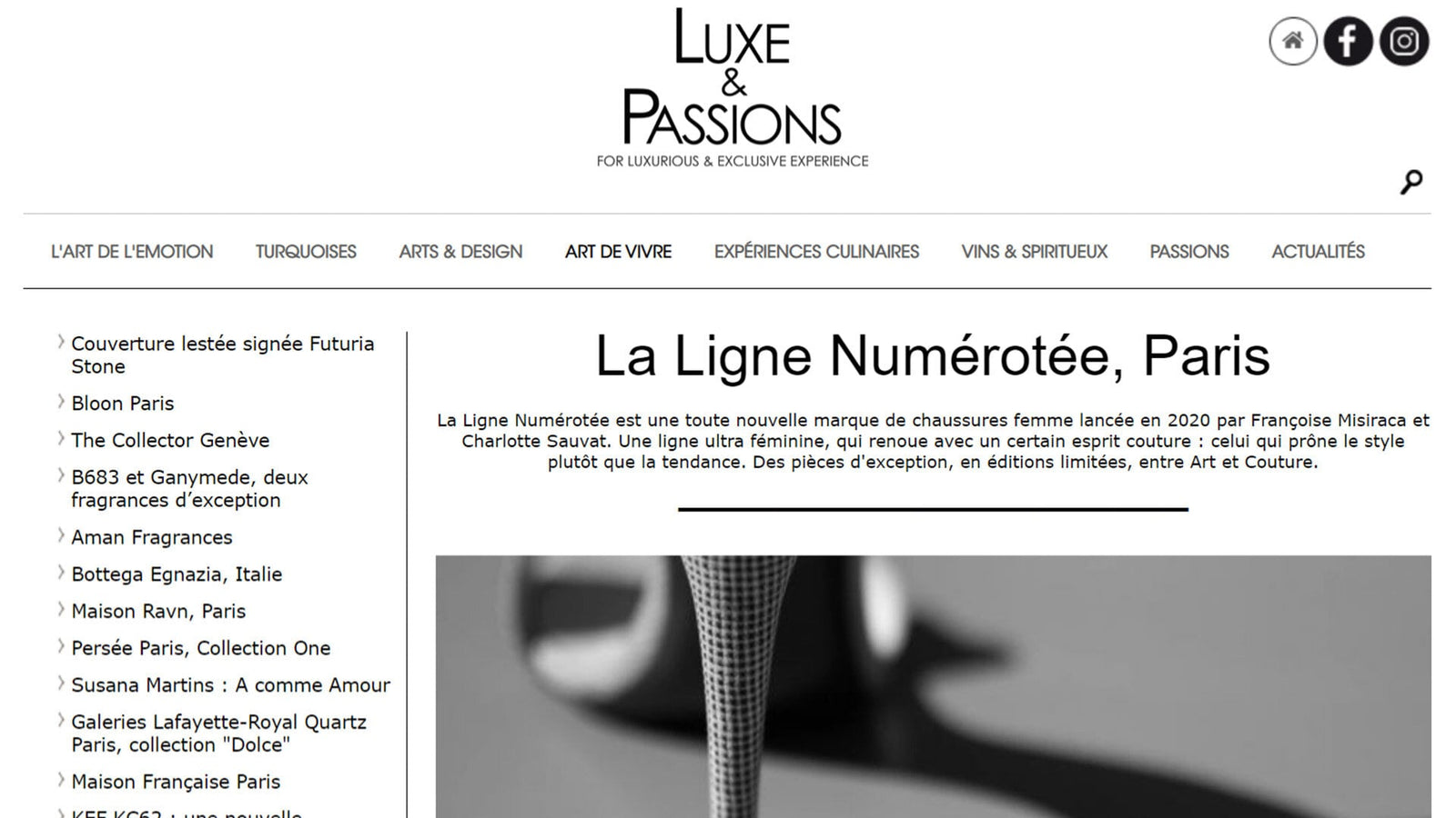 Luxe et Passions - les deux créatrices Francoise Misiraca et Charlotte Sauvat s’entourent d’artisans d’art pour créer, avec eux, des pièces d’exception. La Ligne Numérotée