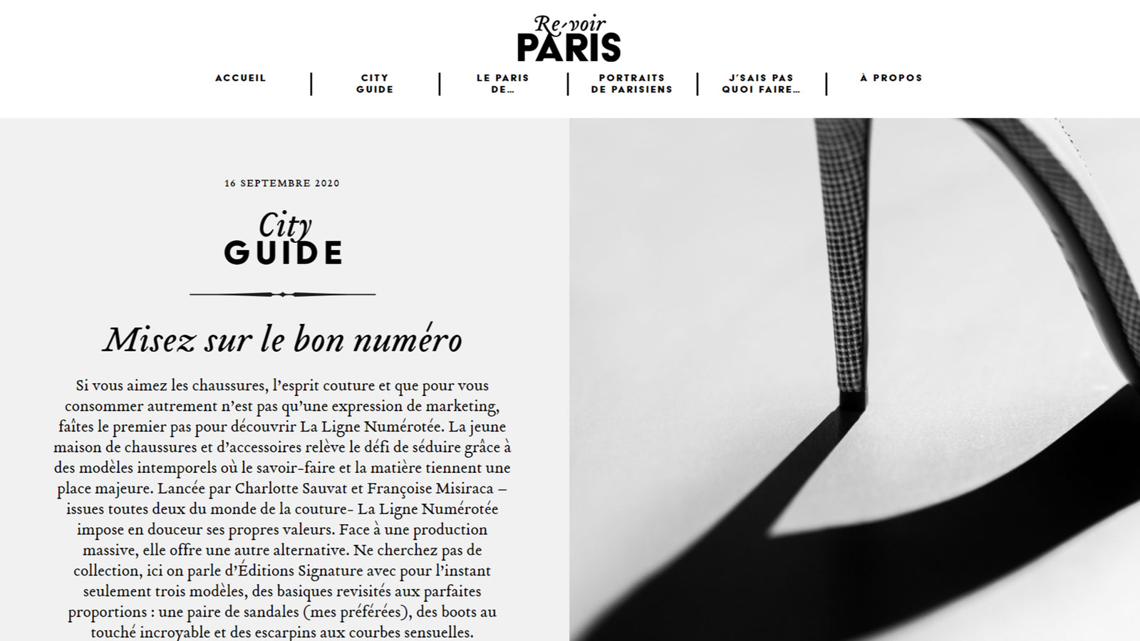 City Guide Marie-Anne Bruschi sandales hautes femme et bottines femme La Ligne Numérotée