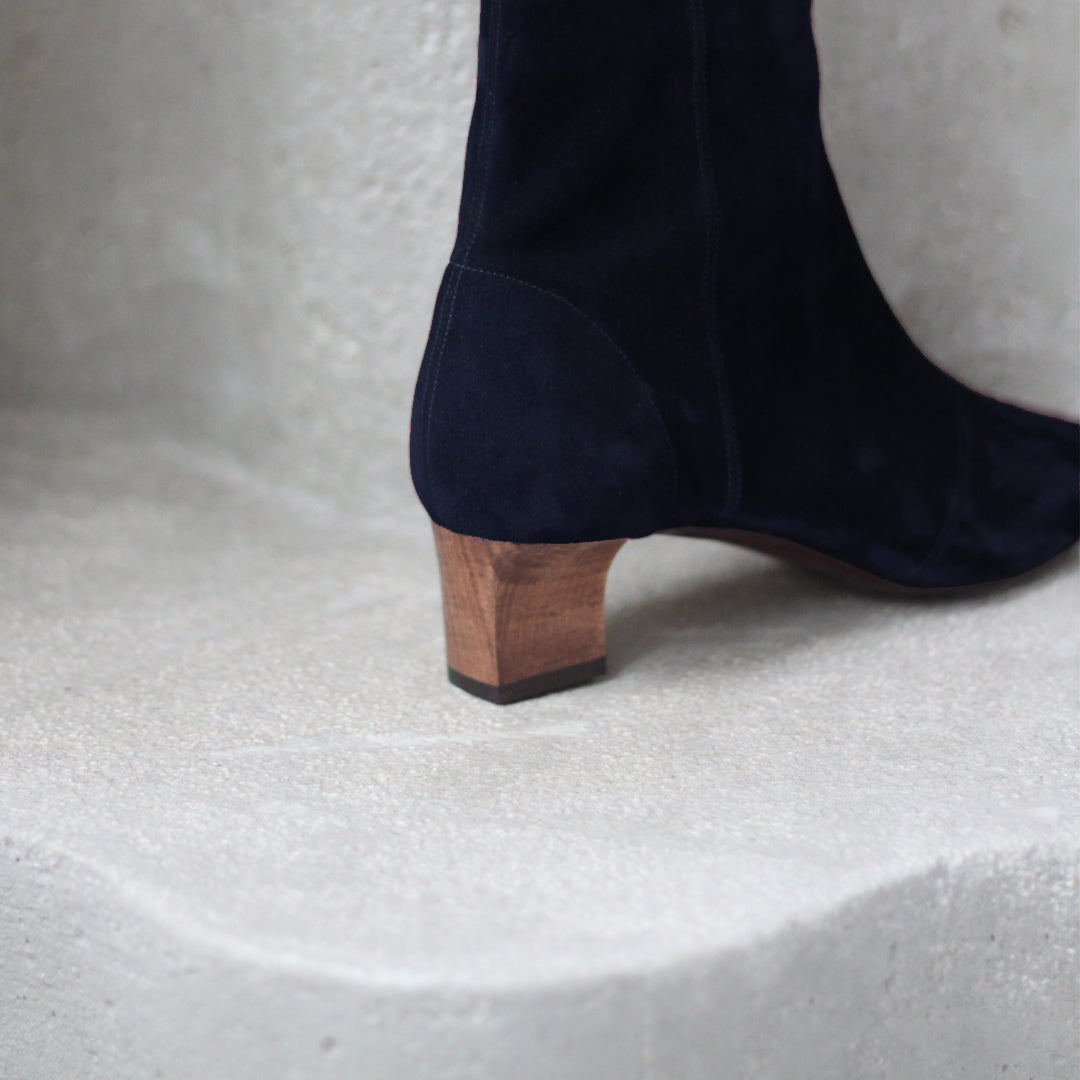 BOTTINE 4.5 CM VEAU VELOURS - NUIT