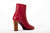 boots N.002 en veau cuir lisse colori cerise La Ligne Numérotée - Edition Signature -  talon en bois